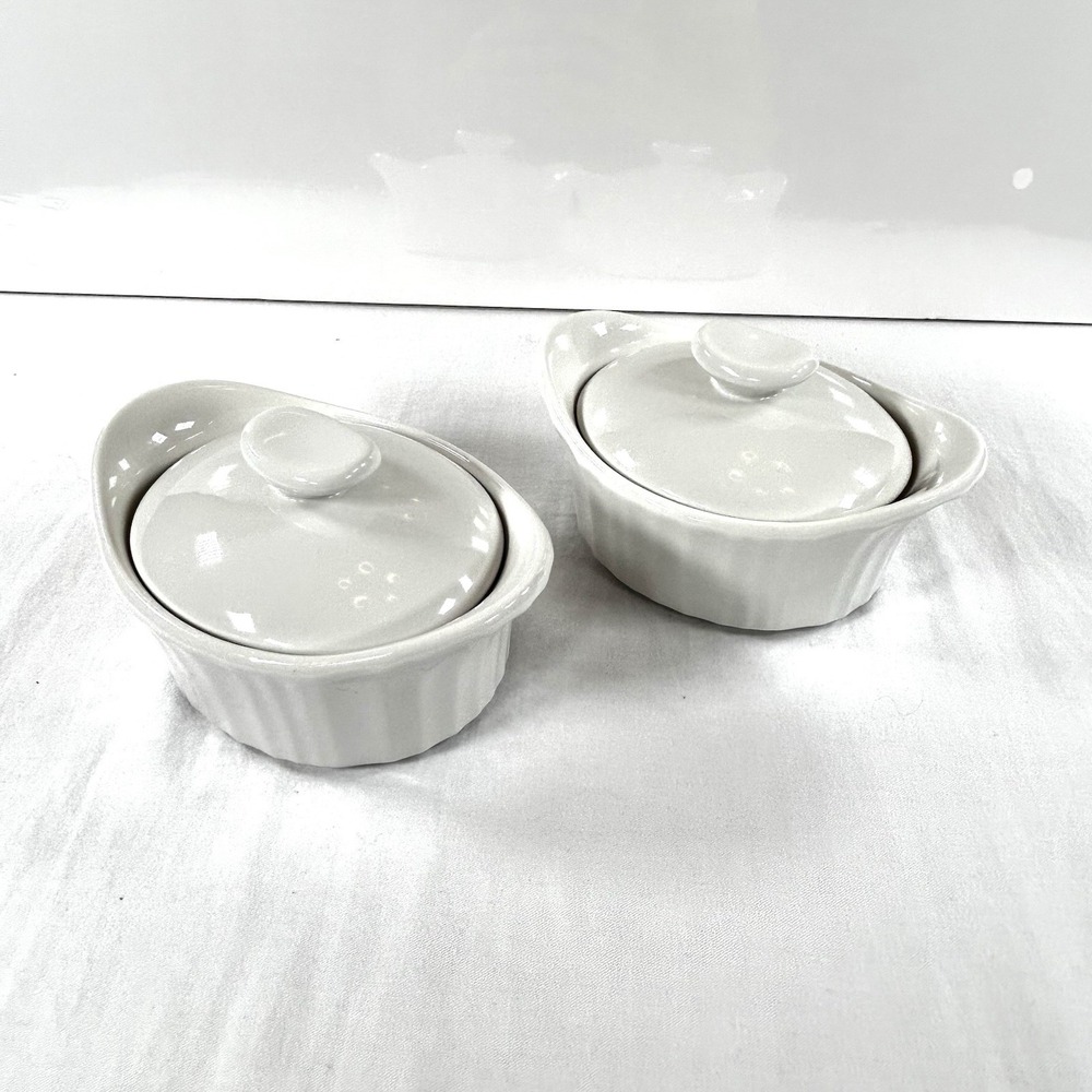 CorningWare Stoneware Mini Desert Cassrole Baker 7.7oz 227ml French White RARE